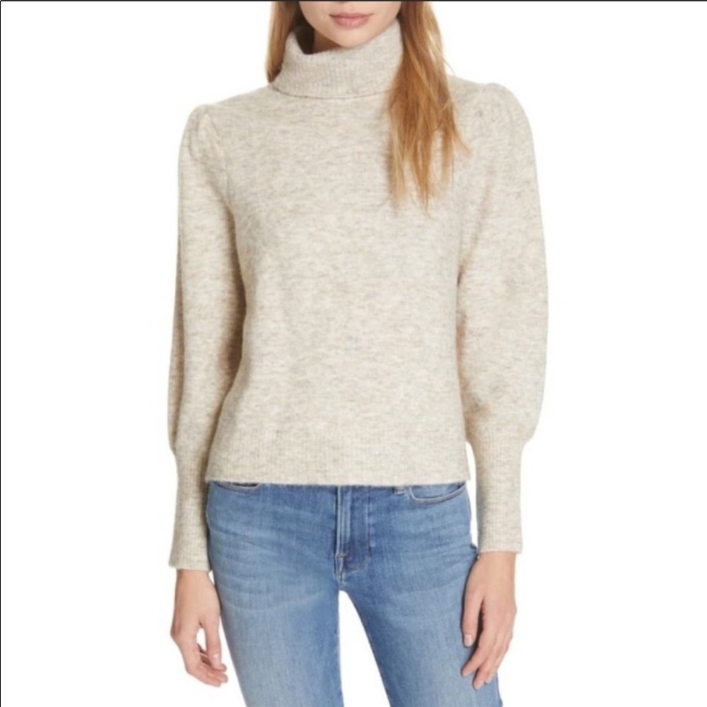 Frame Denim Swingy Oatmeal Turtleneck Sweater L - image 2